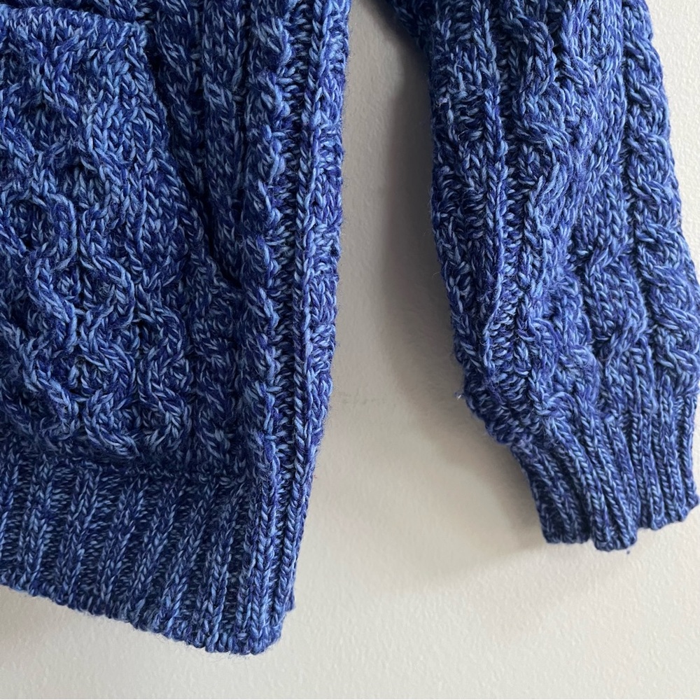 Aran Crafts Ireland Merino Wool Full Zip Sweater Jacket Size 6-7 Unisex Hooded - Picture 2 of 9